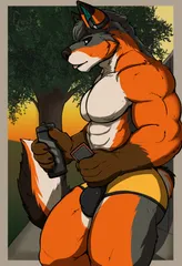 big buff bara Liko resting after a jog